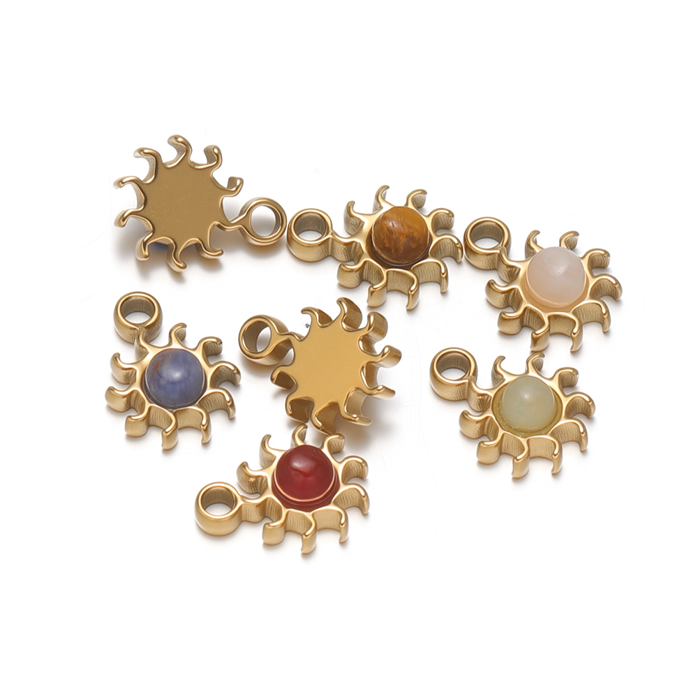 Jewelry Making With Stones - 5pcs Stainless Steel Small 8mm Sunflower