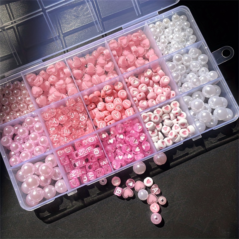 Jewelry Making Soldering Kit - 10-Piece Pink Alphabet Box, Acrylic Beads,