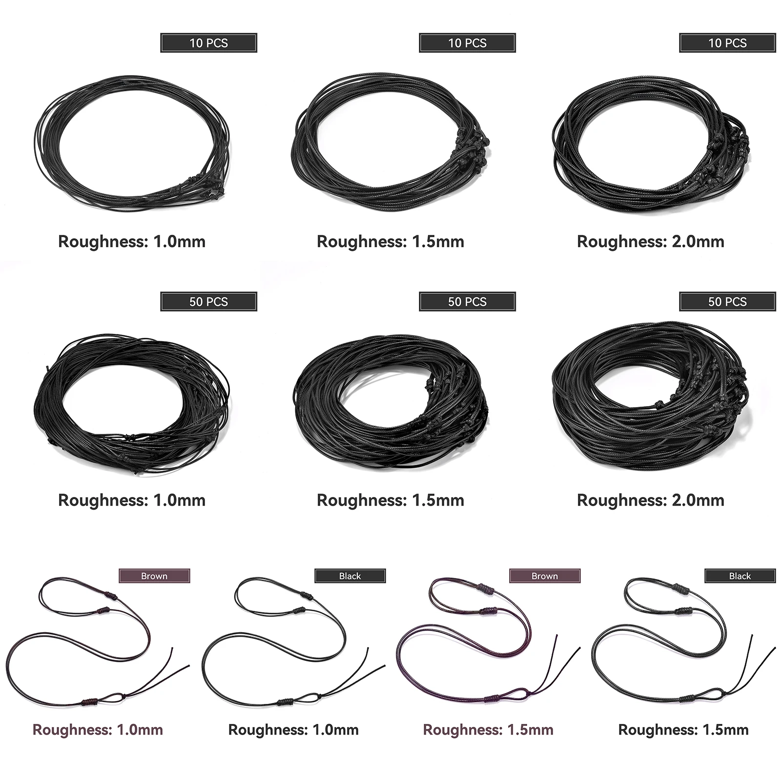 Jewelry Making Knots - 1/10/50pcs 1/1.5/2mm Adjustable Choker Necklace Genuine