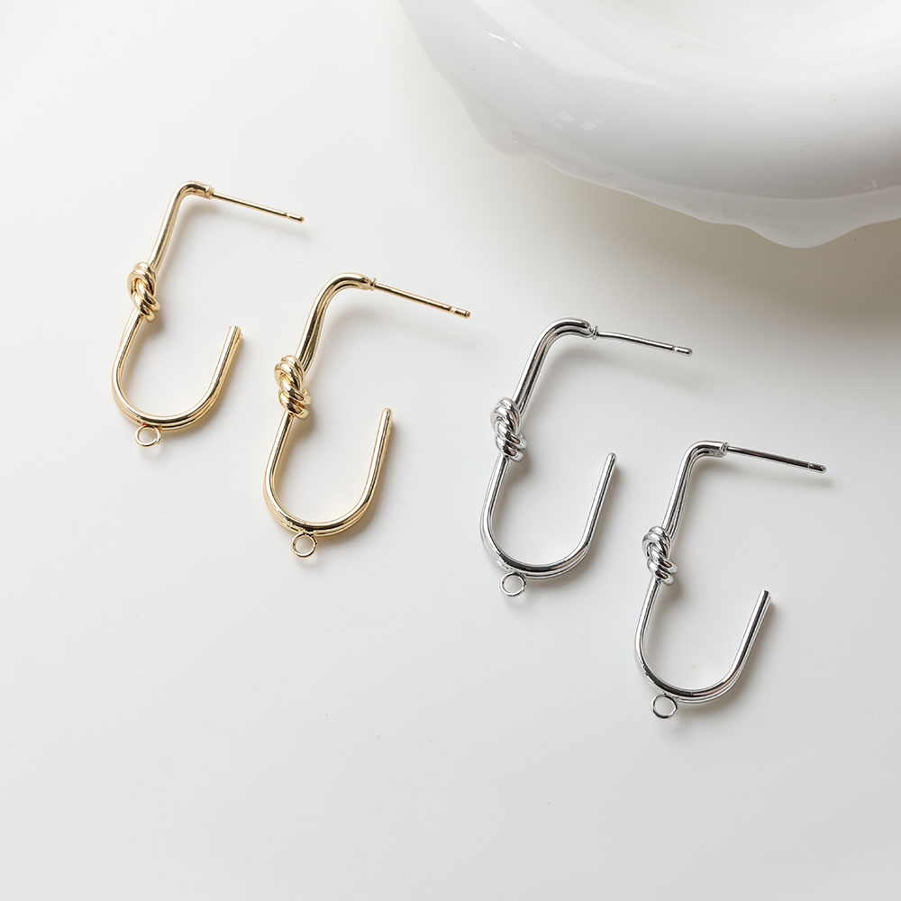 Jewelry Making Knots - 2PCS Dainty U-shaped Knotted Ear Studs