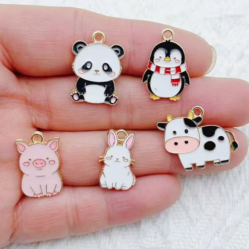 10pcs Cartoon Penguin Panda DI - đánh giá và giá Jewelry Making Party