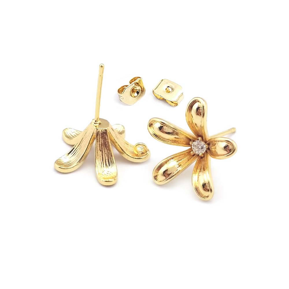 18K Gold Color Brass Flower St - đánh giá và giá Jewelry Making Pins