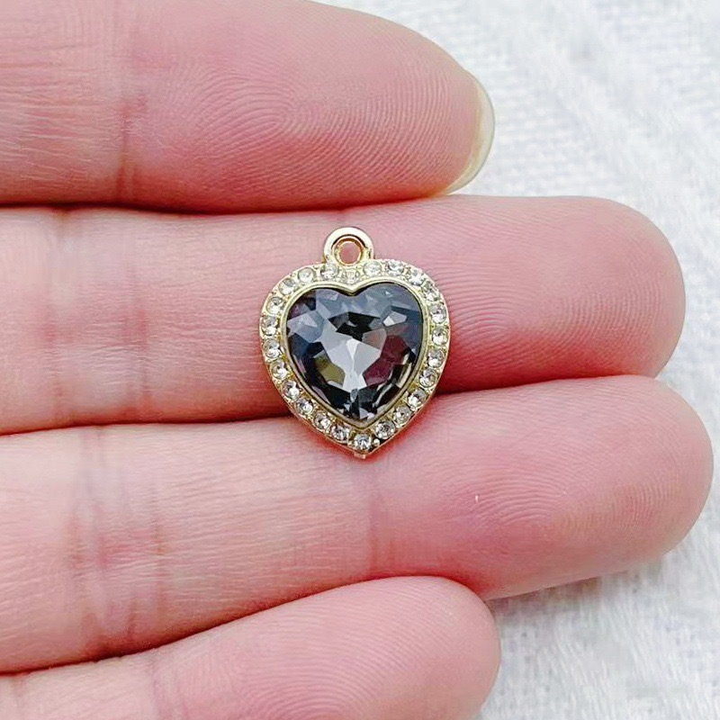 10pcs heart-shaped inlaid colo - đánh giá và giá Jewelry Making Party