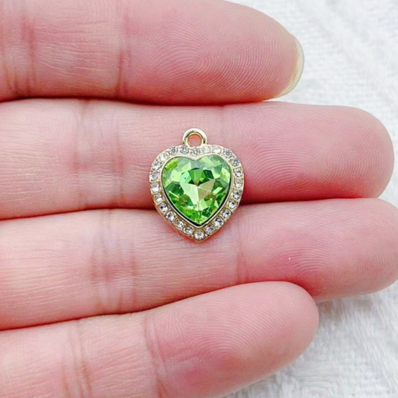 10pcs heart-shaped inlaid colo - đánh giá và giá Jewelry Making Party
