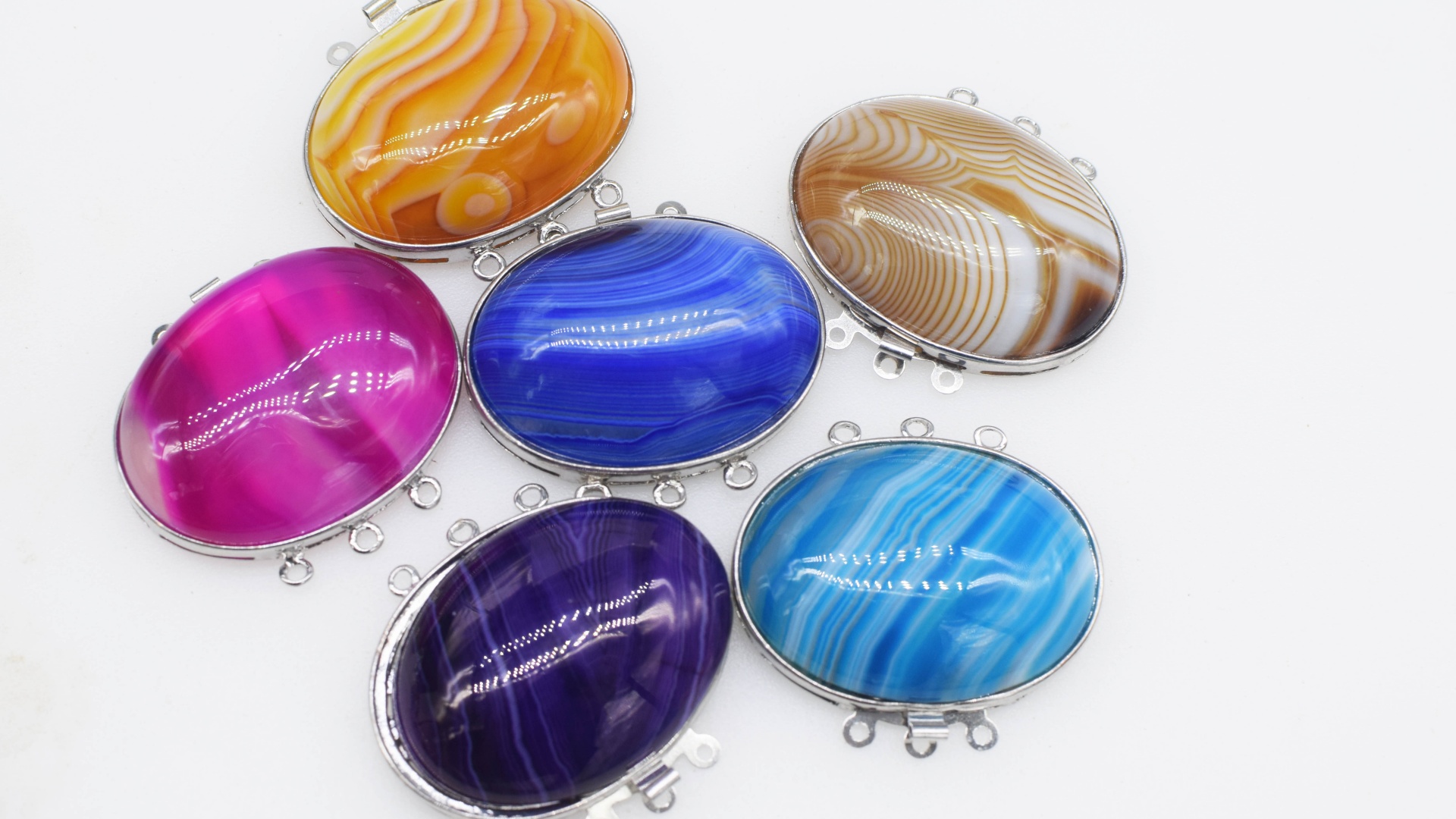 1Piece Multicolor Agate Flat O - đánh giá và giá Jewelry Making With Stones