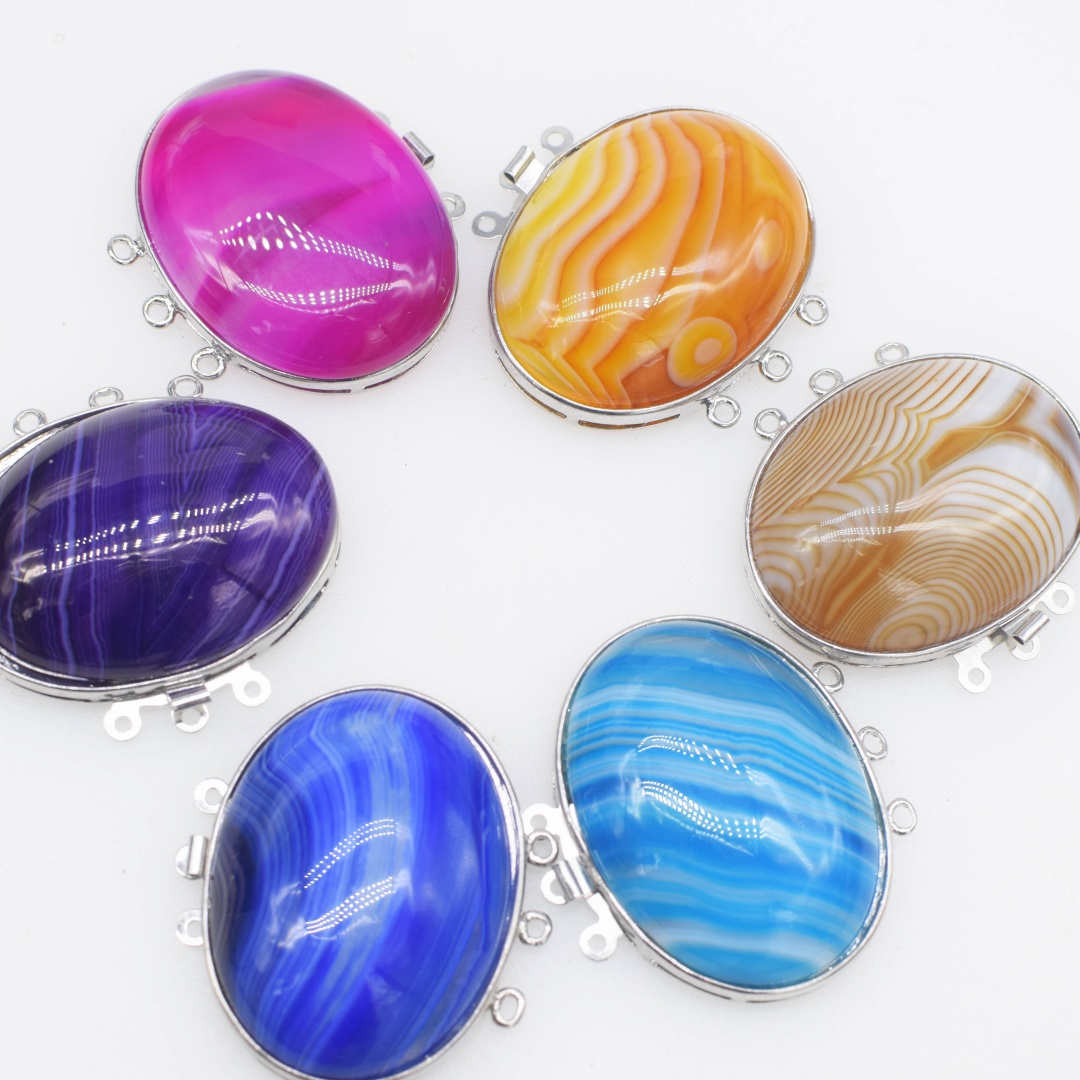 1Piece Multicolor Agate Flat O - đánh giá và giá Jewelry Making With Stones