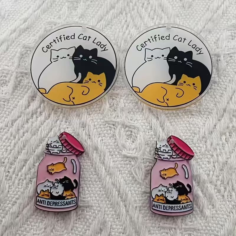 10pcs acrylic cute cat pendant - đánh giá và giá Jewelry Making Party