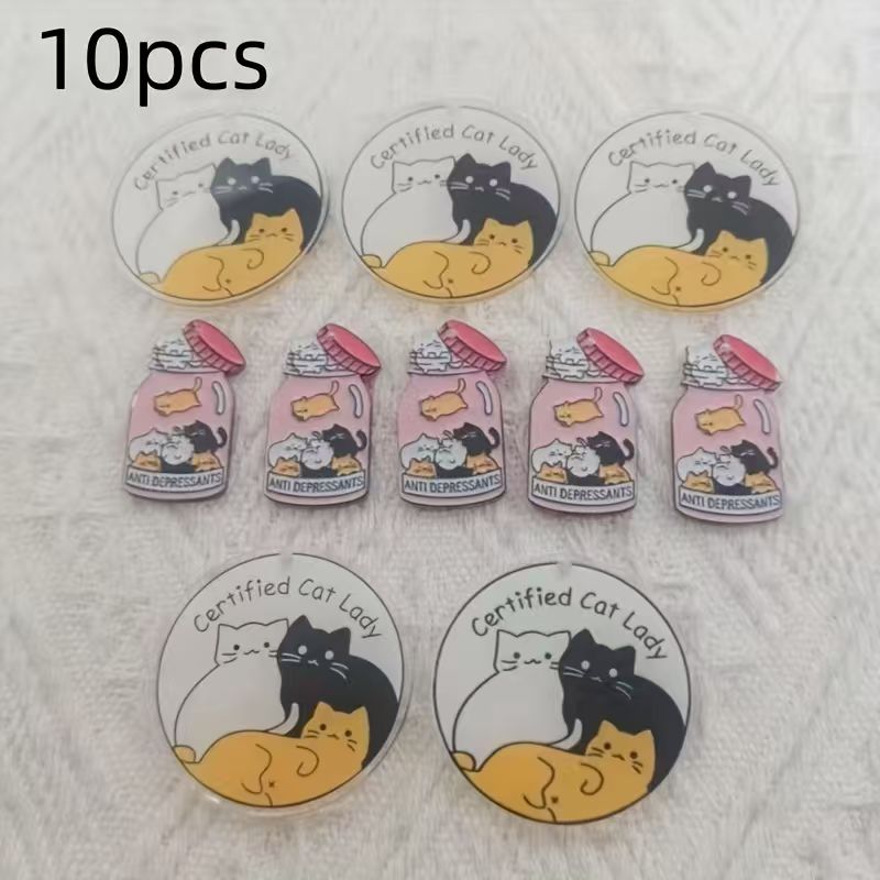 10pcs acrylic cute cat pendant - đánh giá và giá Jewelry Making Party