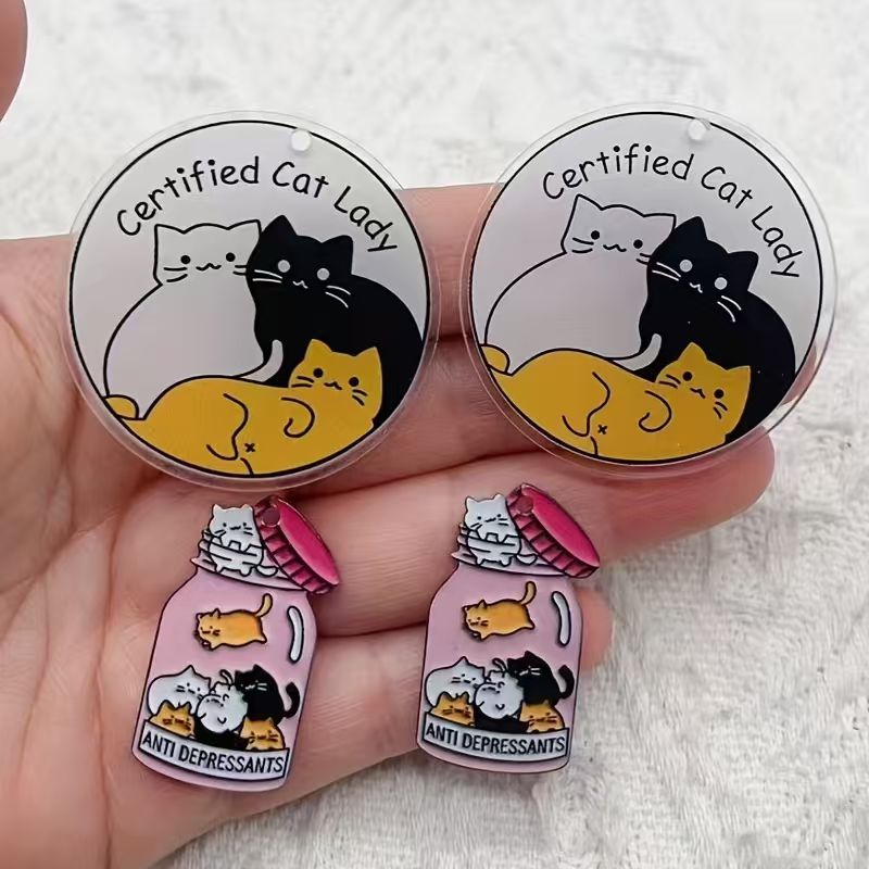 10pcs acrylic cute cat pendant - đánh giá và giá Jewelry Making Party