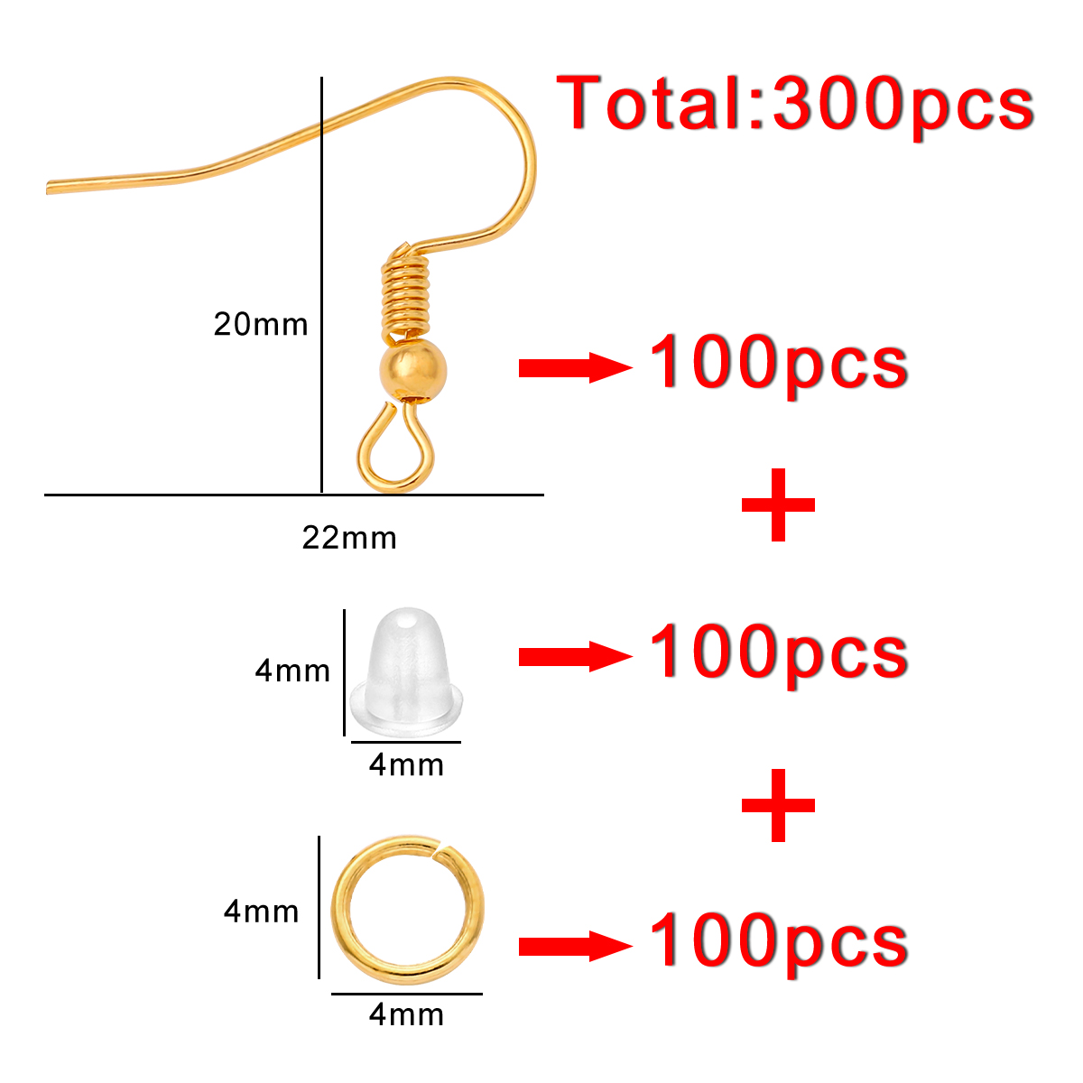 100-300pcs/Lot Hypoallergenic  - đánh giá và giá Jump Ring Assorted