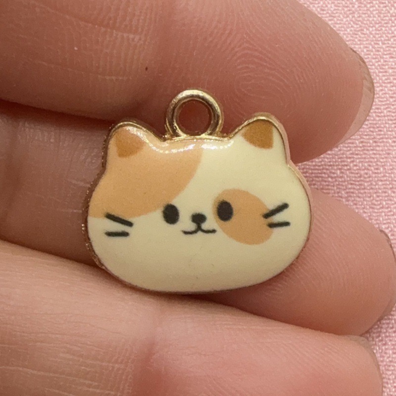 12pcs Printed Cat Head Alloy D - đánh giá và giá Jewelry Making Party