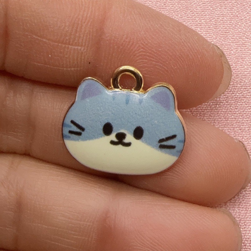 12pcs Printed Cat Head Alloy D - đánh giá và giá Jewelry Making Party
