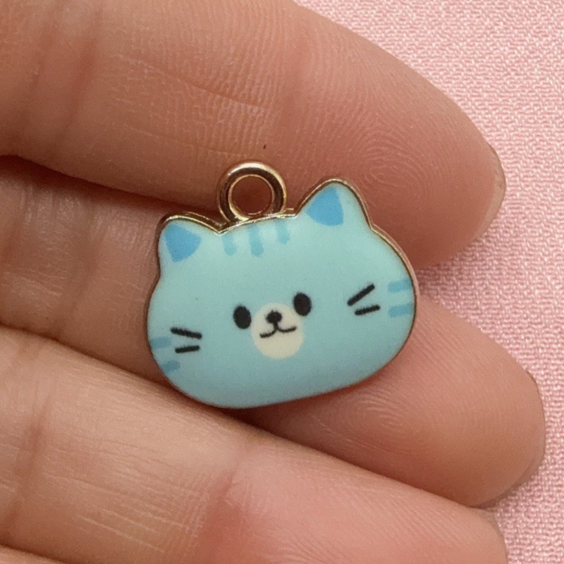 12pcs Printed Cat Head Alloy D - đánh giá và giá Jewelry Making Party